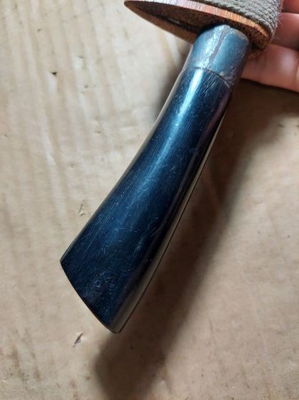 เครื่องรางมีดหมอหลวงพ่อรุ่งวัดหนองสีนวลใบหกยาวรวม 11 นิ้วด้ามเขาควาย รูปที่ 9