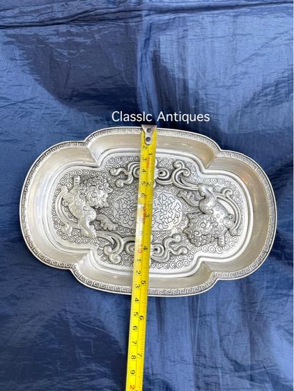 ถาด สิงโต กระไหล่เงิน ขนาดกลางสะสม รูปที่ 11