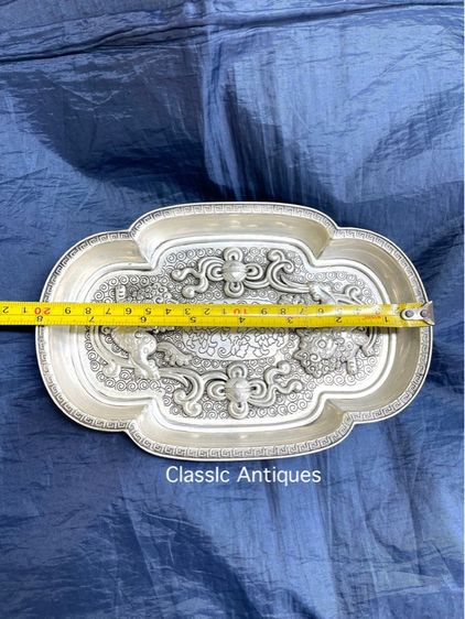 ถาด สิงโต กระไหล่เงิน ขนาดกลางสะสม รูปที่ 10