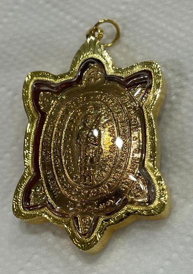 เหรียญพญาเต่าเรือน พระสีวลีมหาลาภ หลวงปู่หลิว ปี 2537 กะไหล่ทองพร้อมกรอบทองคำมือ 1 รูปที่ 2