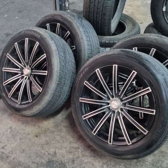 (ปิดแล้วจ้า)ใส่5รู114 ,5รู100ใส่ Civic 5 รู Camry Accord Teana HRV CRV Nissan X Trail Nissan Juke ซิลฟี่ กระบะ 5 รู 114 ,5รู100 ได้ทุกรุ่น ไม่แตกไม่ร้าว มีริ้วรอยตามการใช้งาน รูปที่ 5