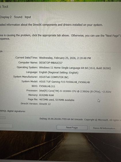 NB Asus TUF Gaming F15 FX506LHB-HN323W สภาพสวย ใช้งานปกติ ราคาเบาๆ (นิคมลำพูน) รูปที่ 10