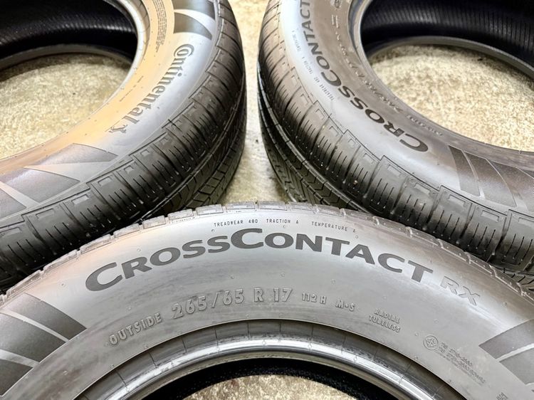 ยางถอดป้ายแดงขอบ 17” ยี่ห้อ CONTINENTAL รุ่น CROSSCONTACT RX ขนาด 265-65R17 ปี 25 ตุ่มหน้ายางยังอยู่ครบ รูปที่ 2