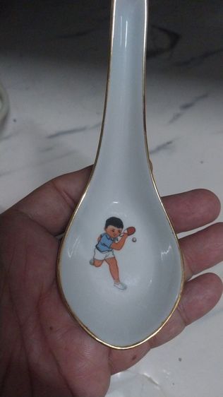 ช้อน กระเบื้อง ขอบ ทอง วินเทจ1970 (14ชิ้น) รูปที่ 4