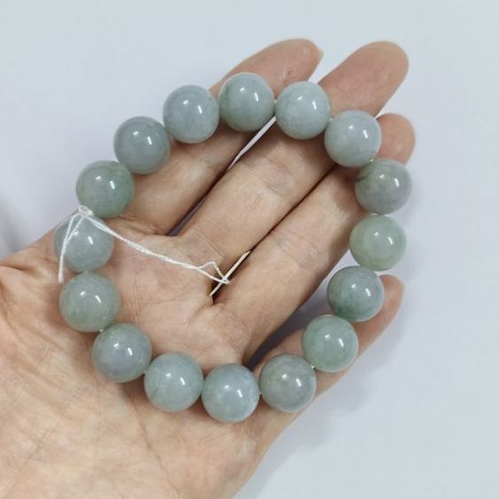 สร้อยข้อมือหยกแท้ เนื้อวุ้นกึ่งแก้ว รูปที่ 5