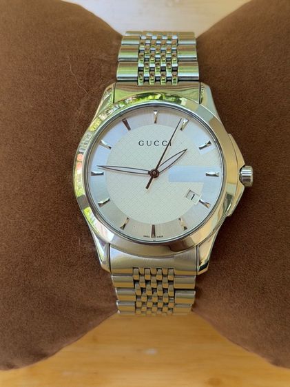 GUCCI G Timeless White Dial Men’s Date Watch Original YA126401 รูปที่ 17