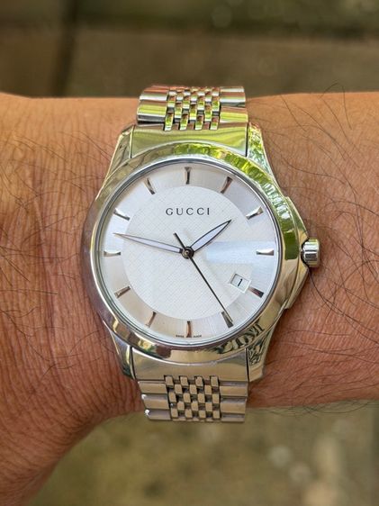 GUCCI G Timeless White Dial Men’s Date Watch Original YA126401 รูปที่ 12