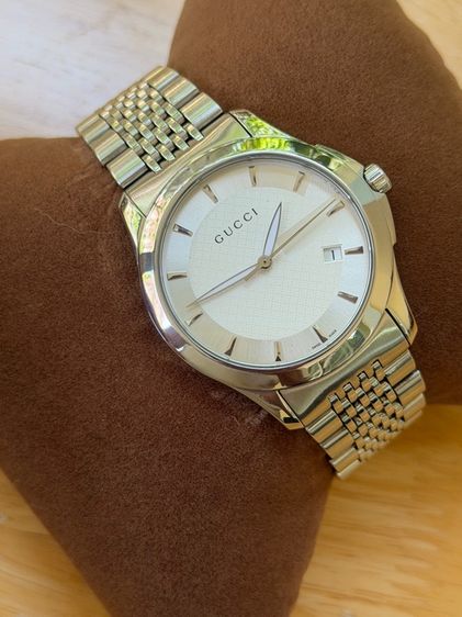 GUCCI G Timeless White Dial Men’s Date Watch Original YA126401 รูปที่ 18
