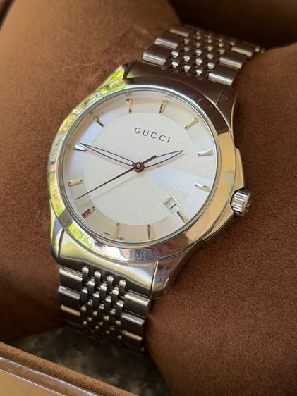 GUCCI G Timeless White Dial Men’s Date Watch Original YA126401 รูปที่ 3