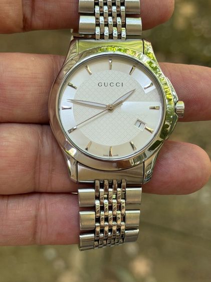 GUCCI G Timeless White Dial Men’s Date Watch Original YA126401 รูปที่ 7