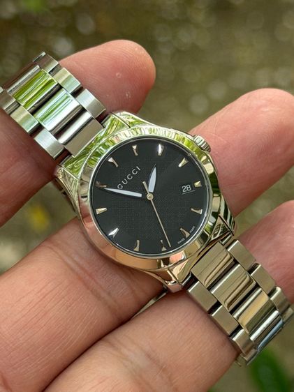 GUCCI G Timeless Watch Ladies 27 mm Swiss Quartz Black Dial YA126502 รูปที่ 8