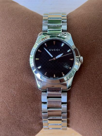 GUCCI G Timeless Watch Ladies 27 mm Swiss Quartz Black Dial YA126502 รูปที่ 5