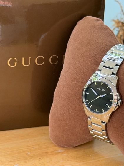 GUCCI G Timeless Watch Ladies 27 mm Swiss Quartz Black Dial YA126502 รูปที่ 3