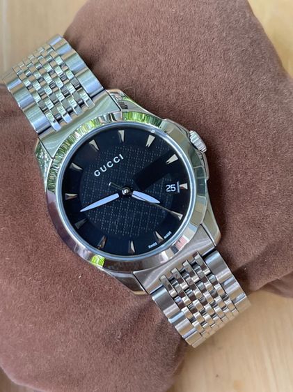 GUCCI G Timeless Watch Ladies 27 mm Swiss Quartz Black Dial YA126502 รูปที่ 3