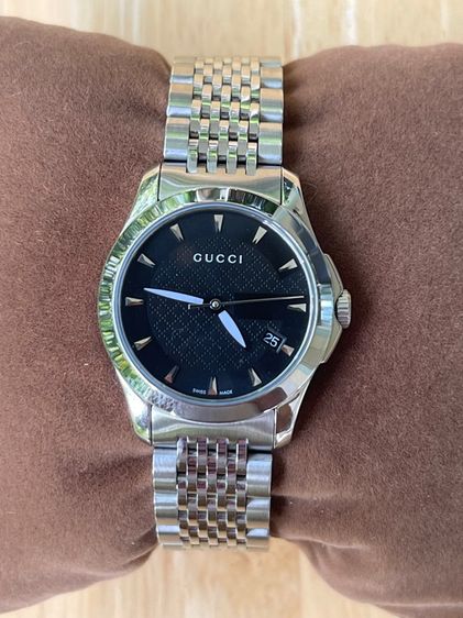 GUCCI G Timeless Watch Ladies 27 mm Swiss Quartz Black Dial YA126502 รูปที่ 2