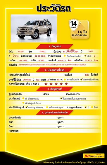 Isuzu D-MAX 2005 3.0 Hi-Lander Ddi i-TEQ Pickup ดีเซล ไม่ติดแก๊ส เกียร์ธรรมดา น้ำตาล รูปที่ 2