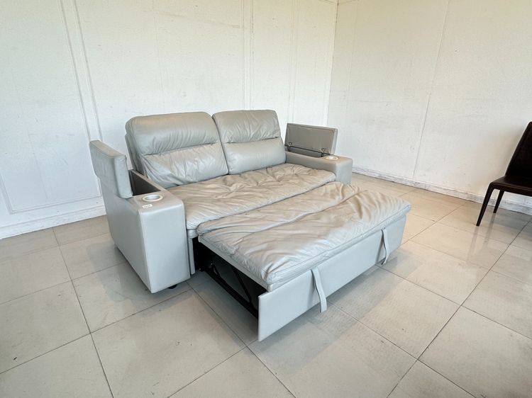 โซฟาเบด แบรนด์ JAS เบาะหนังแท้ผิวสัมผัสสีเทา  รูปที่ 15