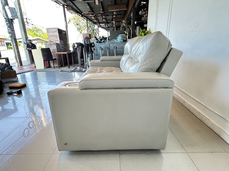 โซฟาเบด แบรนด์ JAS เบาะหนังแท้ผิวสัมผัสสีเทา  รูปที่ 7