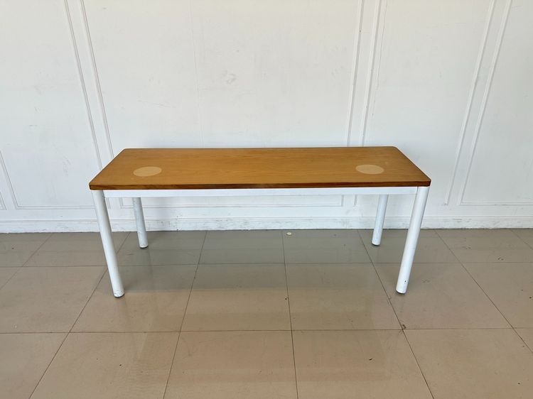 โต๊ะทานอาหาร แบรนด์ REDDIE ท็อปไม้จริงสีน้ำตาล ขาเหล็กสีขาว  รูปที่ 2