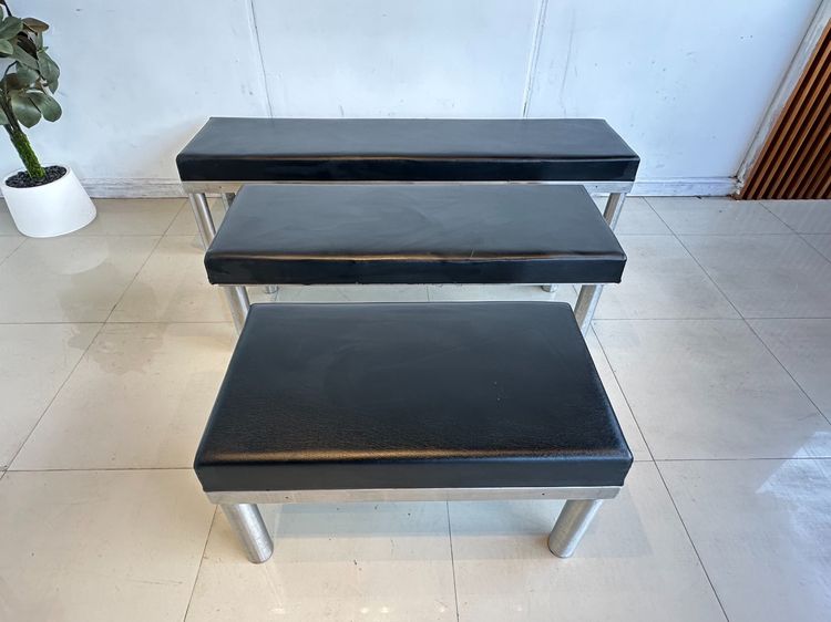 สตูล เบาะหนัง PU สีดำ โครงขาสแตนเลส มี 3 ไซส์  รูปที่ 7
