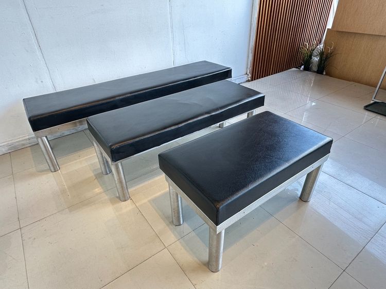 สตูล เบาะหนัง PU สีดำ โครงขาสแตนเลส มี 3 ไซส์  รูปที่ 4