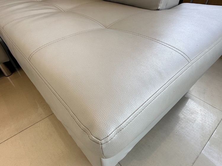 โซฟาแอลเข้ามุม เบาะหนัง PU สีเทา โครงไม้ MDF ขาเหล็ก  รูปที่ 10