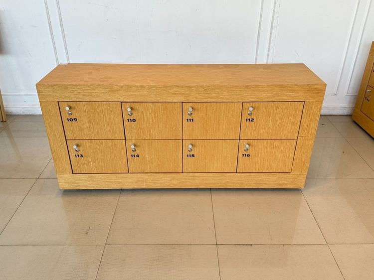 ตู้ล็อคเกอร์ 8 บานเปิด โครงไม้ MDF ปิดผิวลายไม้สีน้ำตาล ล้อเลื่อน รูปที่ 7