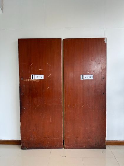 ประตู บานพับ ลวดลายไทยบนไม้อัด ปิดแผ่นอคีลิคใส โครงประตูไม้จริง (แบบที่ 1 ลายไทยด้านเดียว) รูปที่ 8