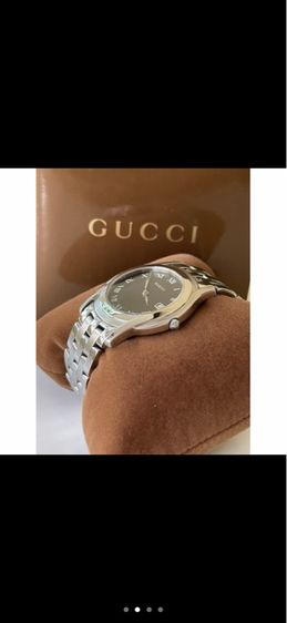 GUCCI 5500M Quartz Black Dial Roman Numerals Date Stainless Steel 34 mm Women's Watch รูปที่ 4