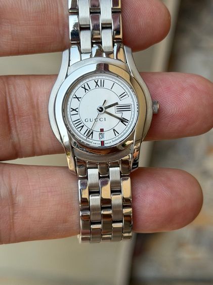 GUCCI Round face Watches 5500L Quartz White Dial Women's SS  รูปที่ 7