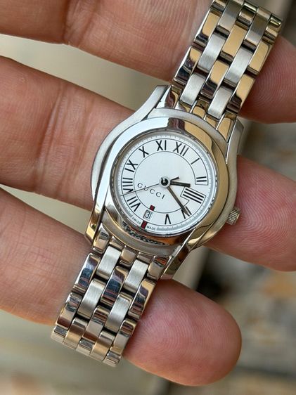 GUCCI Round face Watches 5500L Quartz White Dial Women's SS  รูปที่ 8