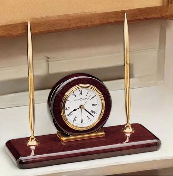 นาฬิกา HOWARD 613-588 TABLE CLOCK ROSEWOOD DESK 2 PENS        