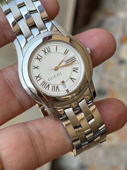 GUCCI 5500M 34 mm White Dial Swiss Quartz Steel Swiss Watch  รูปที่ 12