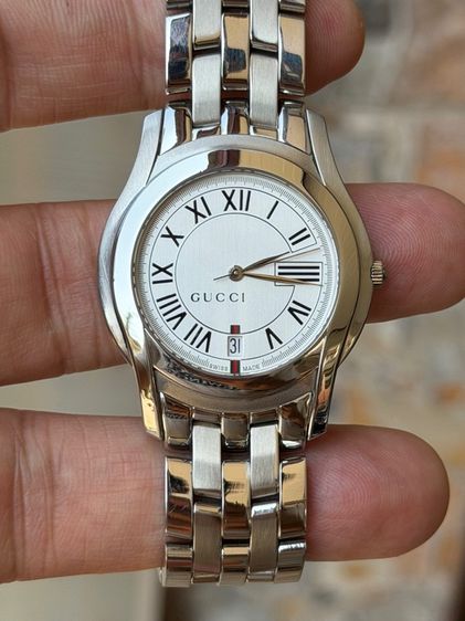 GUCCI 5500M 34 mm White Dial Swiss Quartz Steel Swiss Watch  รูปที่ 10