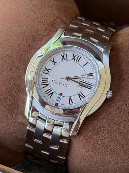 GUCCI 5500M 34 mm White Dial Swiss Quartz Steel Swiss Watch  รูปที่ 4