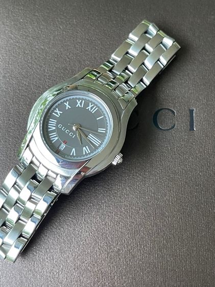 GUCCI 5500L 27 mm Gray Dial Swiss Quartz Steel Women’s Watch  รูปที่ 9