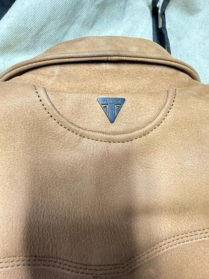 ขายเสื้อ Triumph Shirket Scrambler Tan Leather Riding Motorcycle Jacket รูปที่ 6
