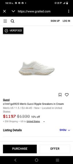 รองเท่าผ้าใบ Gucci  รูปที่ 7