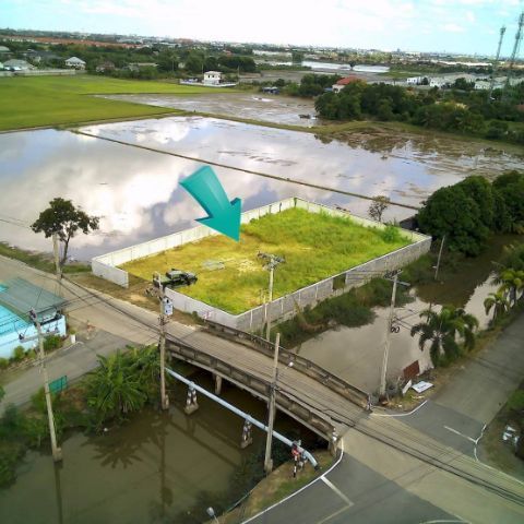 ขายที่ดินเปล่าติดถนน ติดคลองถมแล้ว ซอยวัดลาดปลาดุก