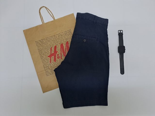 กางเกงขาสั้นสีกรม ผ้า Cotton แบรนด์ H and M รูปที่ 4