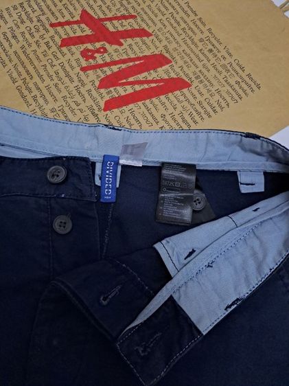 กางเกงขาสั้นสีกรม ผ้า Cotton แบรนด์ H and M รูปที่ 3