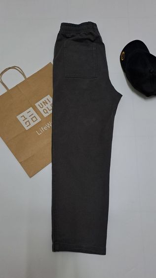 กางเกงขายาวเอวยืดมีเชือกผูกแบบสวมสีเทาเข้ม แบรนด์ Uniqlo‼️ รูปที่ 4