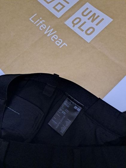 กางเกงสแลคขายาวสีดำ เอวสม็อค แบรนด์ Uniqlo‼️ รูปที่ 3