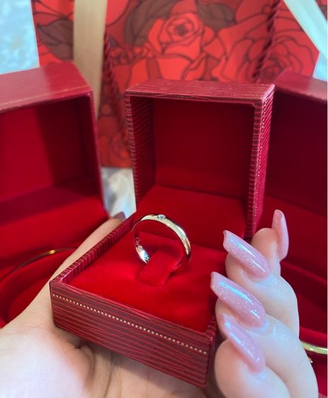 แหวนจิวเวลรี่ 18K Gold  ฝังเพชรสวิสCZ (Cubic Zirconia) รูปที่ 3