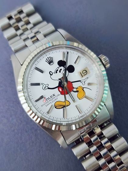 Rolex oyster perpetual date just Mickey Mouse ref1601 รูปที่ 8