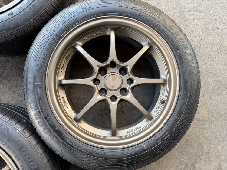 ล้อแม็กขอบ15 CE28 4รู100 กว้าง7 ออฟ35 สภาพสวย พร้อมยางGOODYEAR185-60-15 ปี23 ปีแท้ รูปที่ 5