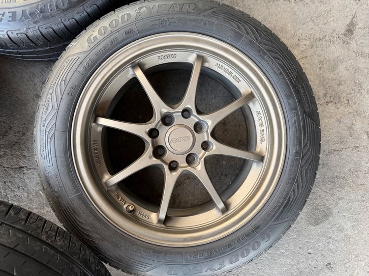 ล้อแม็กขอบ15 CE28 4รู100 กว้าง7 ออฟ35 สภาพสวย พร้อมยางGOODYEAR185-60-15 ปี23 ปีแท้ รูปที่ 3