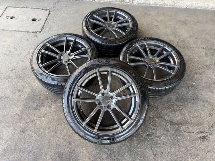17" ล้อแม็กขอบ17 KSPEED 4รู100 กว้าง7.5 ออฟ42 มีรอยตามการใช้งาน พร้อมยางOTANI215-45-17 ปี22 ปีแท้