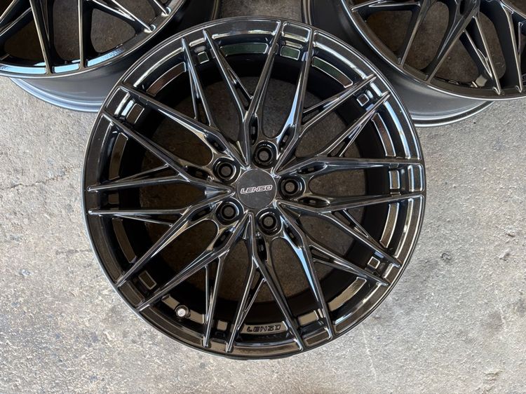 ล้อแม็กขอบ18 LENSO งานไทย 5รู114 กว้าง8.5 ออฟ35 สีดำเงา สภาพสวยมากๆ (ล้อทำสีมาใหม่เพื่อความสวยงาม ไม่มีซ่อม) รูปที่ 4