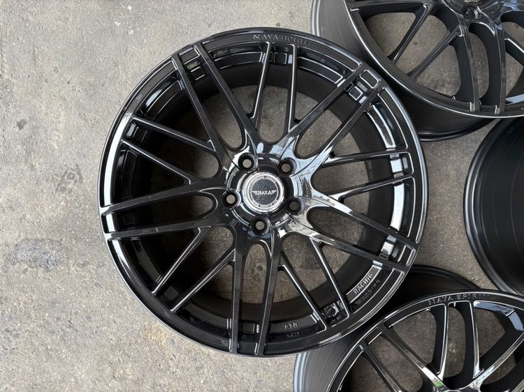 ล้อแม็กขอบ18 NAYA 5รู114 กว้าง8.5 ออฟ35 สีดำเงา สภาพสวยมากๆ (ล้อทำสีมาใหม่เพื่อความสวยงาม ไม่มีซ่อม) รูปที่ 6